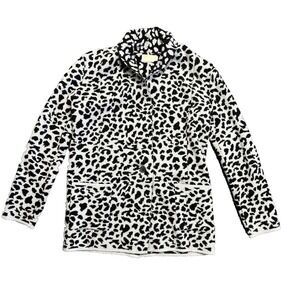 NATION LTD Kelly Blazer Leopard Cardigan Sweater Wool Blend Sz Small‎ Thick Knit